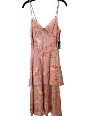 NWT Floral Tiered Liberty Love Dress in Dusty Rose